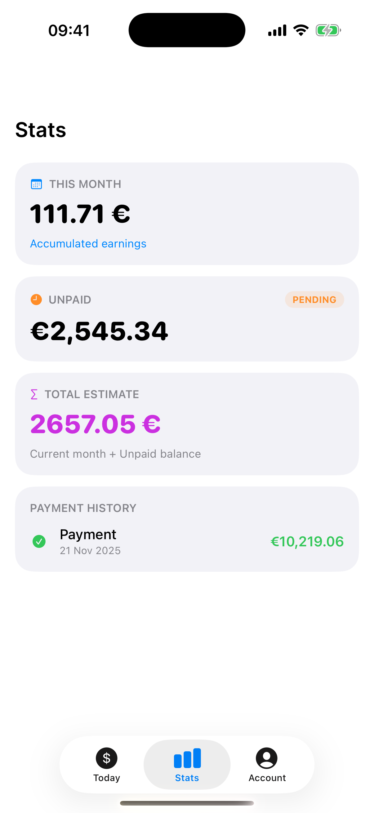 Data for AdMob - Detailed earnings analytics